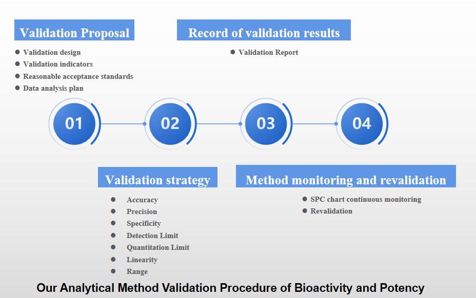 Our Analysis Method Validation Procedure of Bioactivity and Potency
