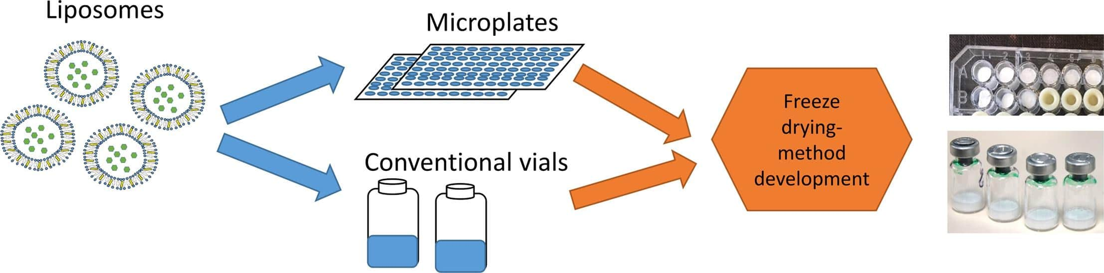 Fig.1 screening process using microplate technology to evaluate liposome formulations.