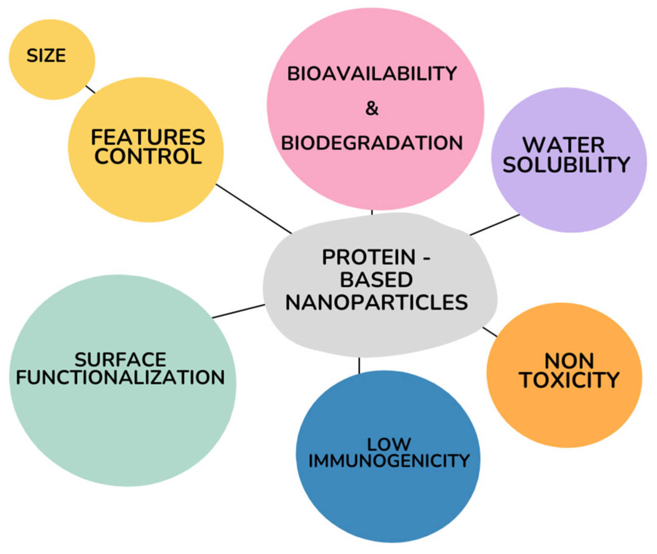 Fig.3 Benefits of utilizing nanoparticles derived from proteins in drug delivery systems.