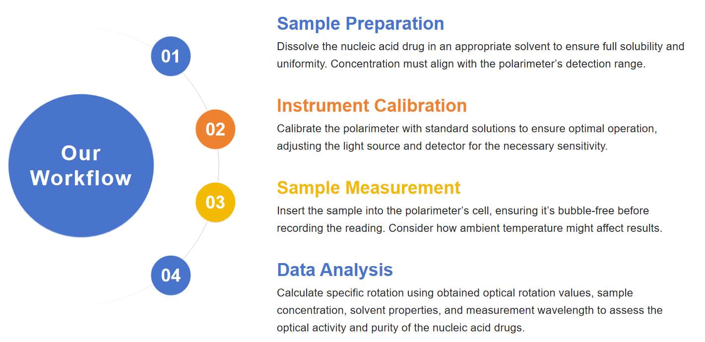 Fig.1 Diagram of the optical rotation analysis process for nucleic acid drugs.